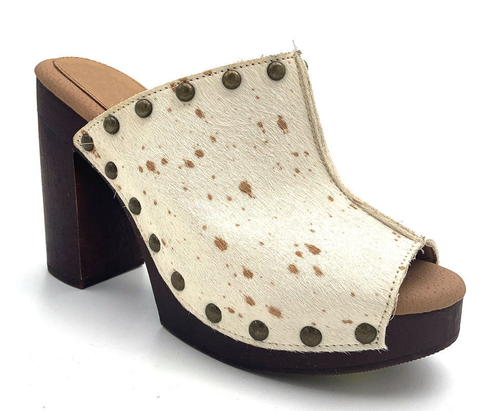 Katı desenli Stiletto Mules Yüksek topuklu 3 inç 4.5 inç